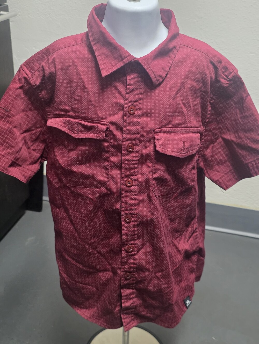 Kenneth Cole Kids Button-Down Shirt in Deep Wine Red